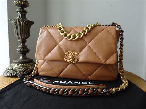 chanel 19 flap bag caramel|Chanel 19 flap bag large.